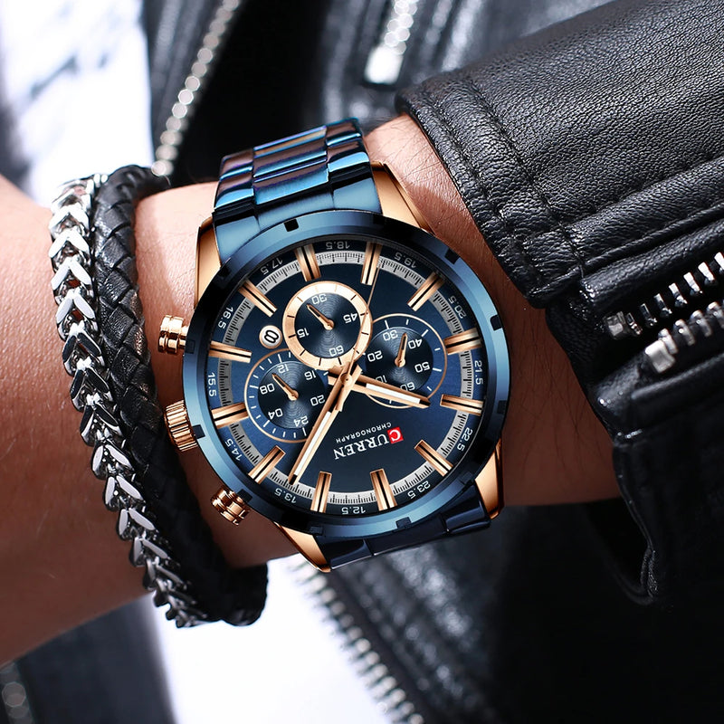 🔥 Relógio Masculino Curren 8355 – Estilo e Elegância Premium  ⭐⭐⭐⭐⭐ 4.8 (159 avaliações)