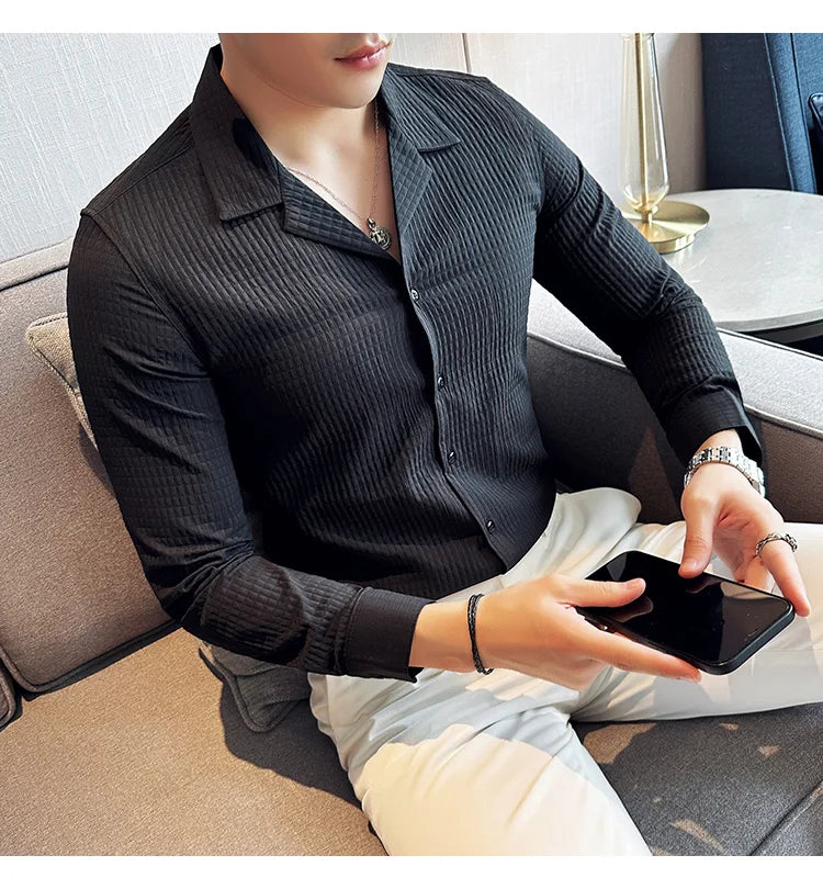 Camisa Social Slim Fit Masculina Premium-BR002