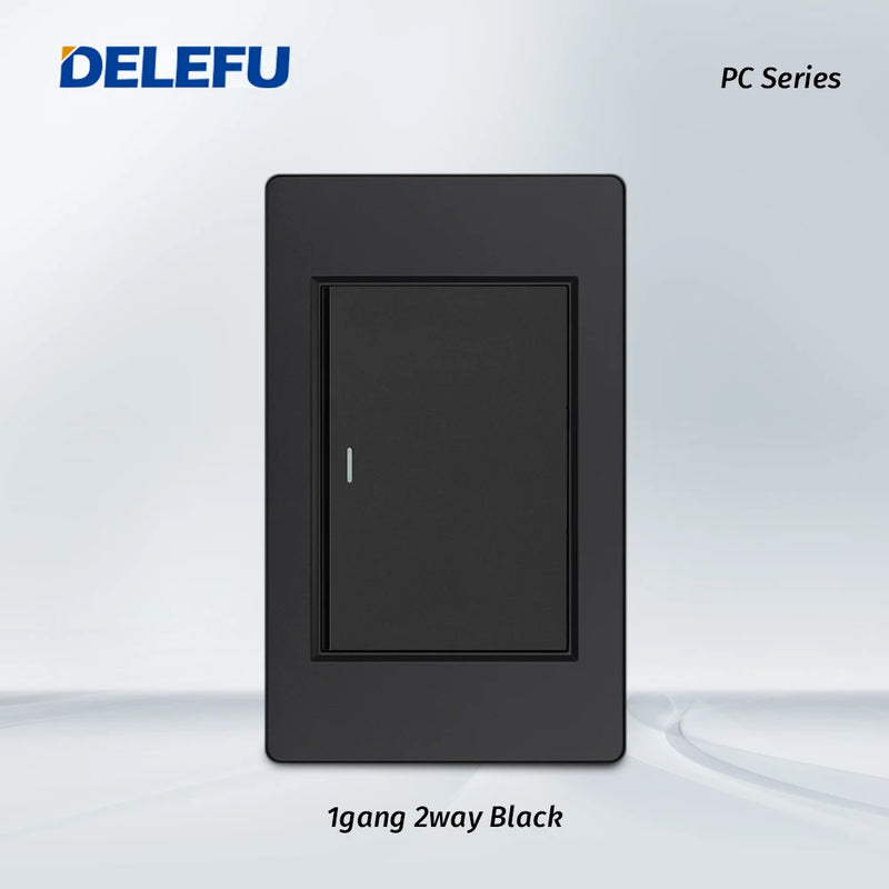 DELEFU Painel PC Fireproof Duplo USB Tipo C Carga Brasil Tomada Padrão Parede P