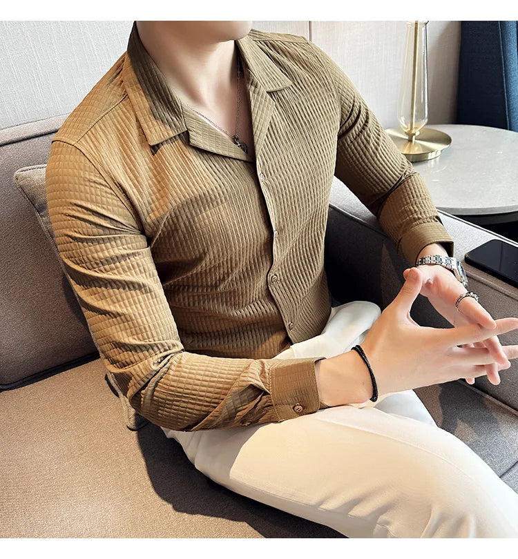 Camisa Social Slim Fit Masculina Premium-BR002
