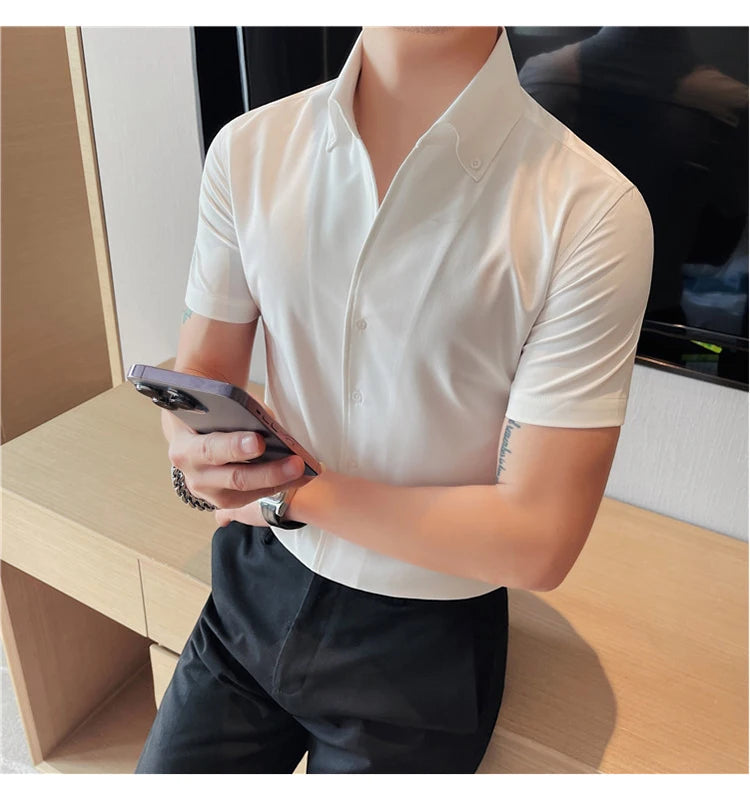 Camisa Social Slim Fit Masculina - Essencial Estilo:BR002