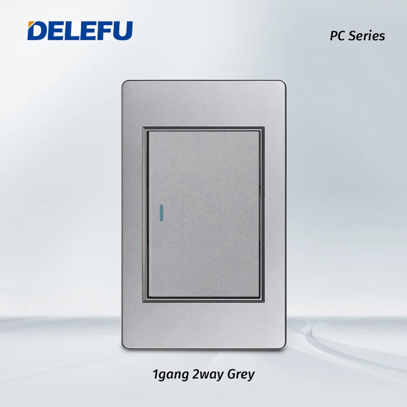 DELEFU Cinza Painel PC Brasil Standard Outlet Duplo USB Tipo C Parede Power Sock