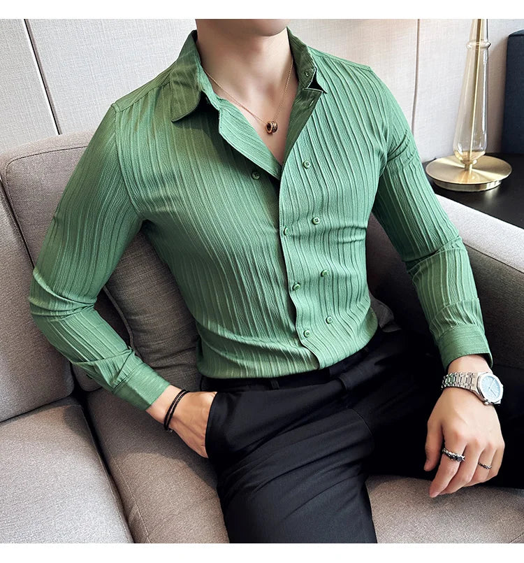 Camisa Social Slim Fit Masculina Premium-BR001