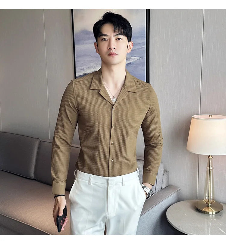 Camisa Social Slim Fit Masculina Premium-BR002