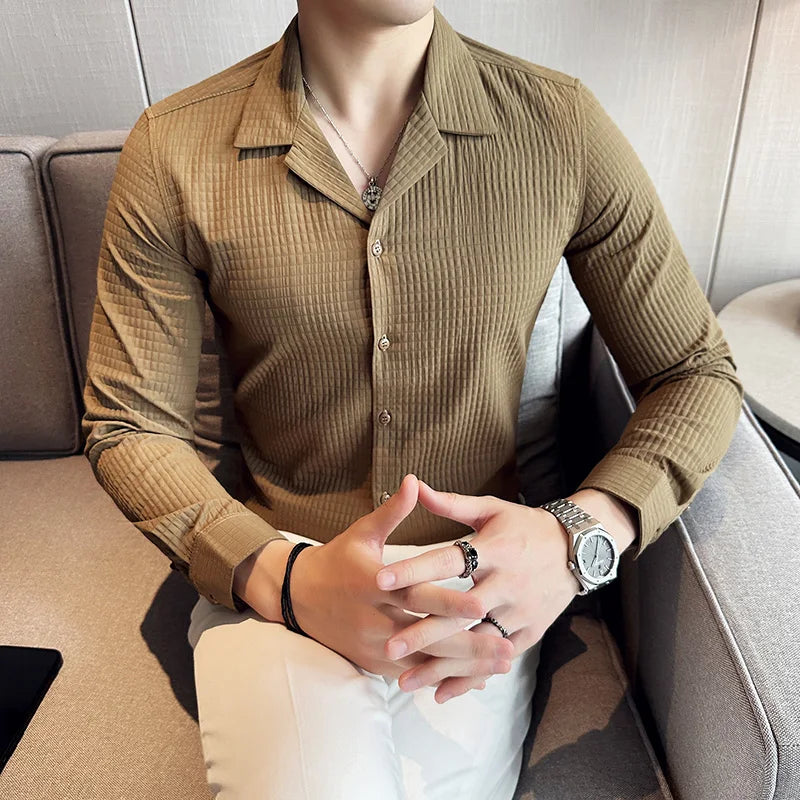 Camisa Social Slim Fit Masculina Premium-BR002