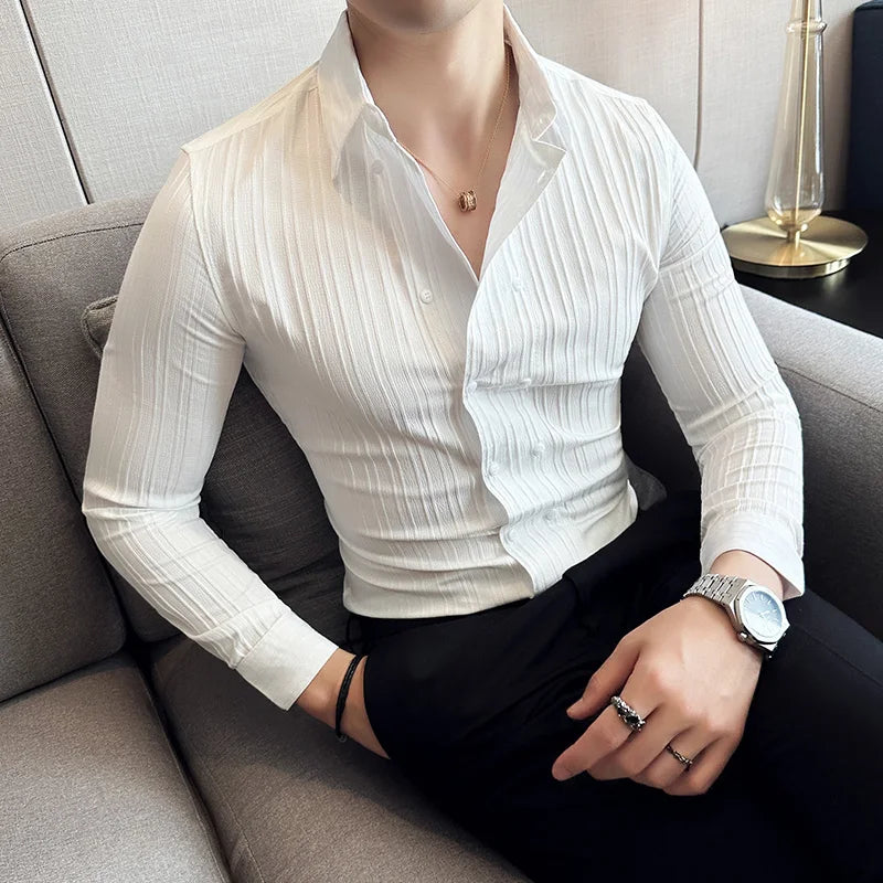 Camisa Social Slim Fit Masculina Premium-BR001
