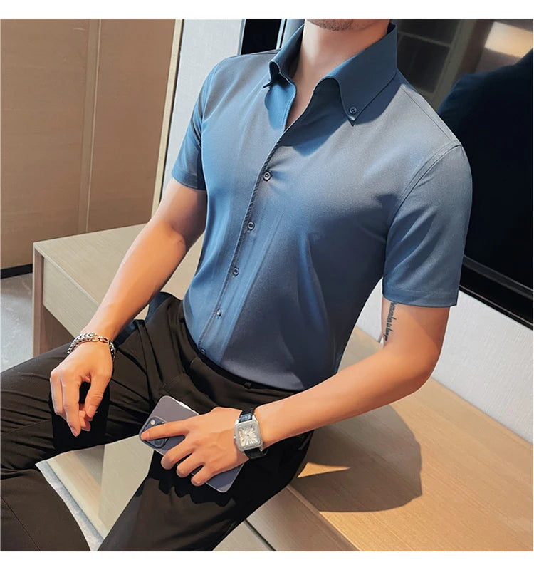 Camisa Social Slim Fit Masculina - Essencial Estilo:BR002