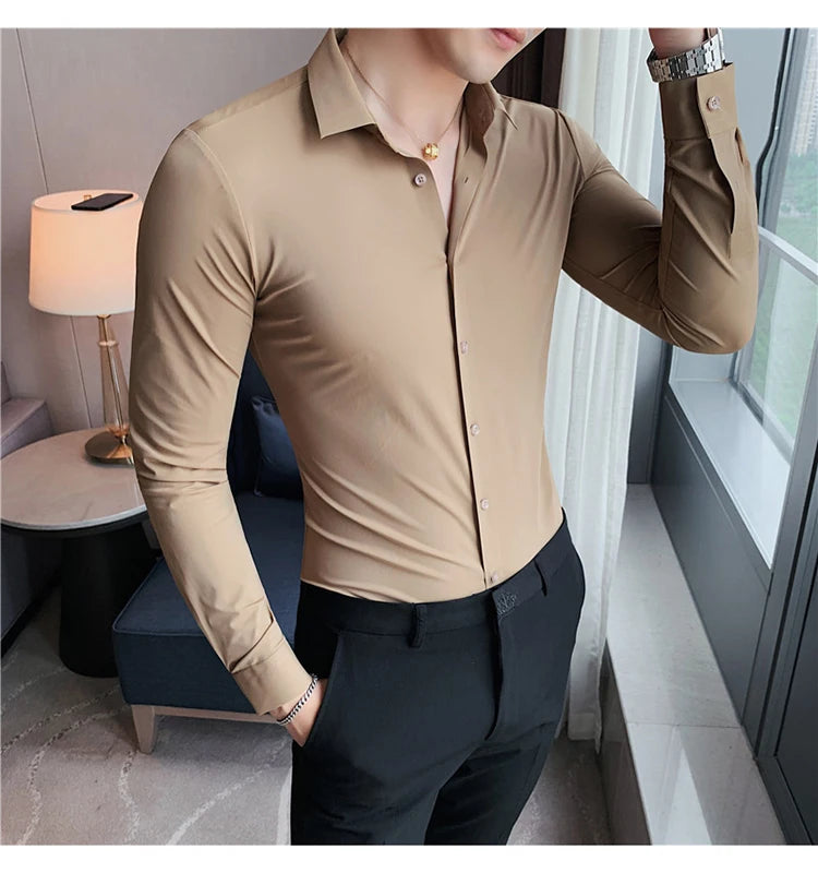 Camisa Social Slim Fit Masculina Premium-BR005