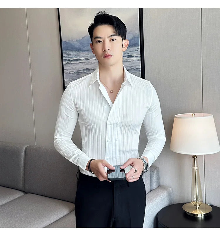Camisa Social Slim Fit Masculina Premium-BR001