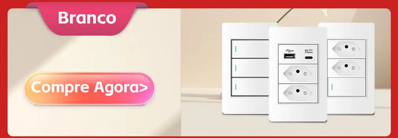 DELEFU Cinza Painel PC Brasil Standard Outlet Duplo USB Tipo C Parede Power Sock