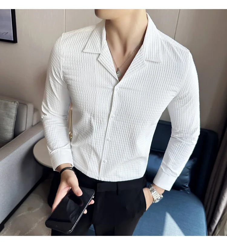 Camisa Social Slim Fit Masculina Premium-BR002