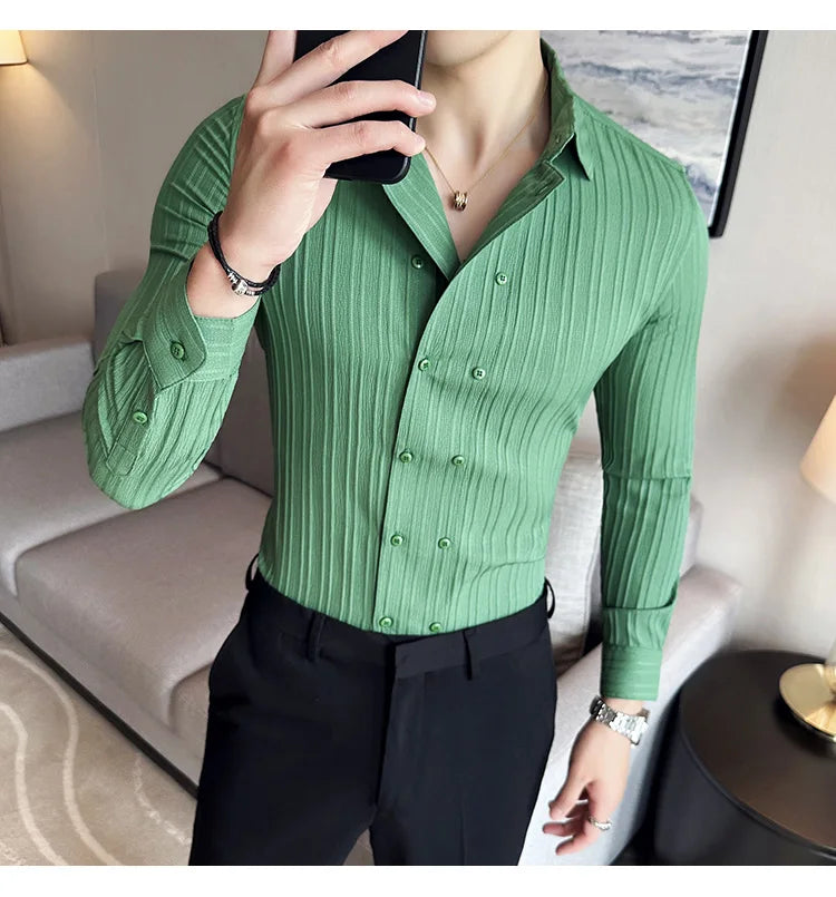 Camisa Social Slim Fit Masculina Premium-BR001
