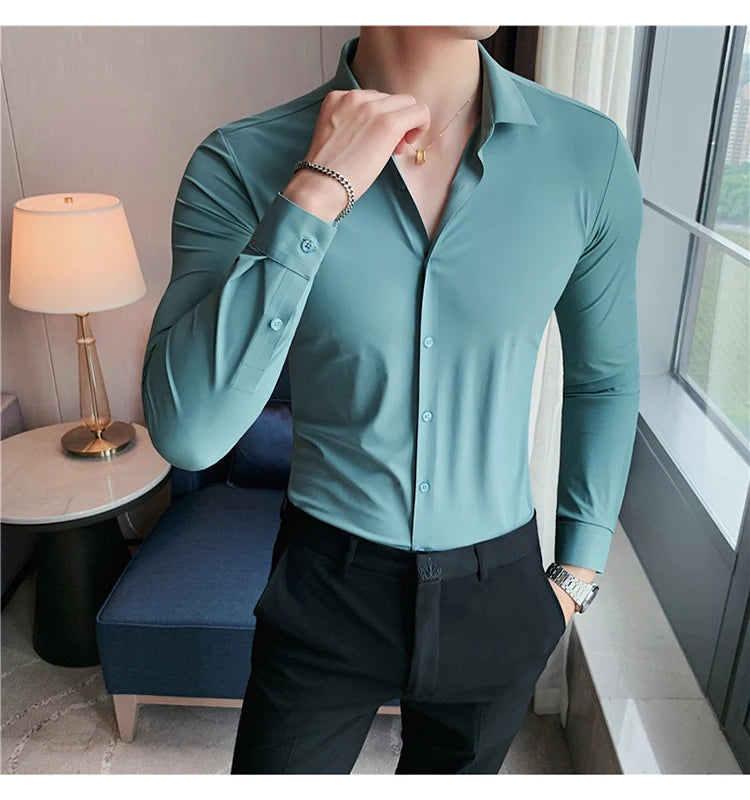 Camisa Social Slim Fit Masculina Premium-BR005