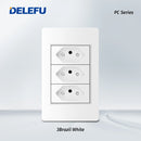 DELEFU-Tomada Interruptor Com Usb Parede 110/220v Padrão 4x2 Carrega Turbo Cor Branca