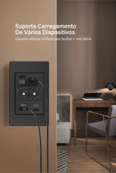 DELEFU Painel PC Fireproof Duplo USB Tipo C Carga Brasil Tomada Padrão Parede P