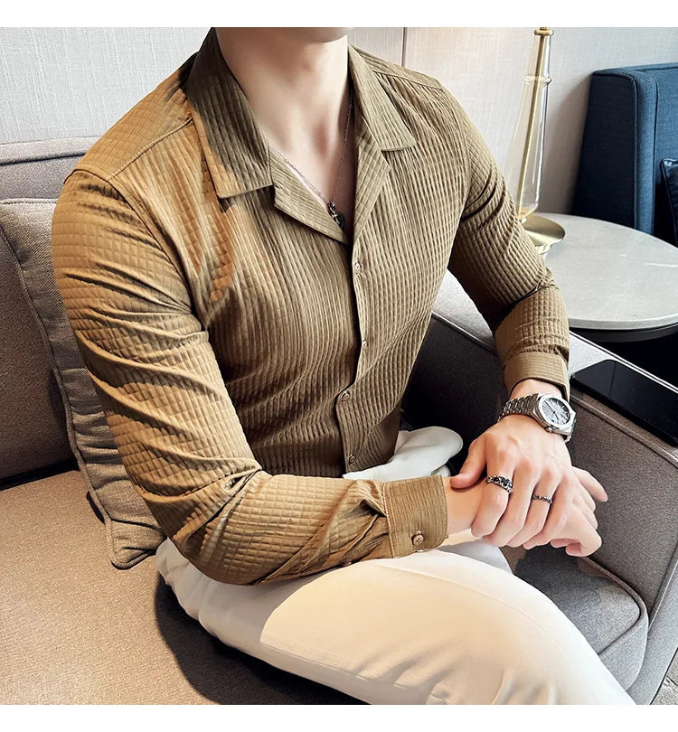 Camisa Social Slim Fit Masculina Premium-BR002