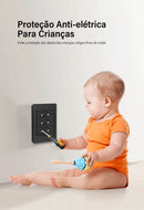 DELEFU Painel PC Fireproof Duplo USB Tipo C Carga Brasil Tomada Padrão Parede P