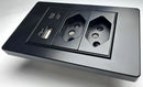 DELEFU Painel PC Fireproof Duplo USB Tipo C Carga Brasil Tomada Padrão Parede P
