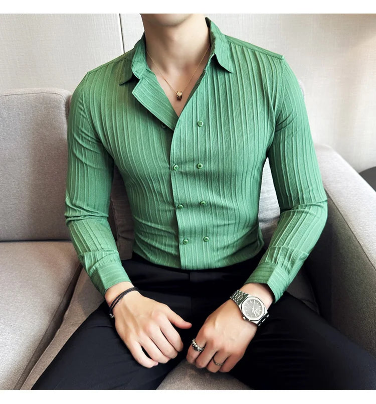 Camisa Social Slim Fit Masculina Premium-BR001