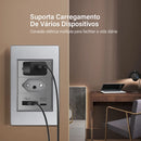 DELEFU Cinza Painel PC Brasil Standard Outlet Duplo USB Tipo C Parede Power Sock