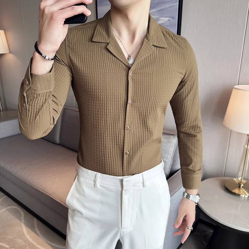 Camisa Social Slim Fit Masculina Premium-BR002