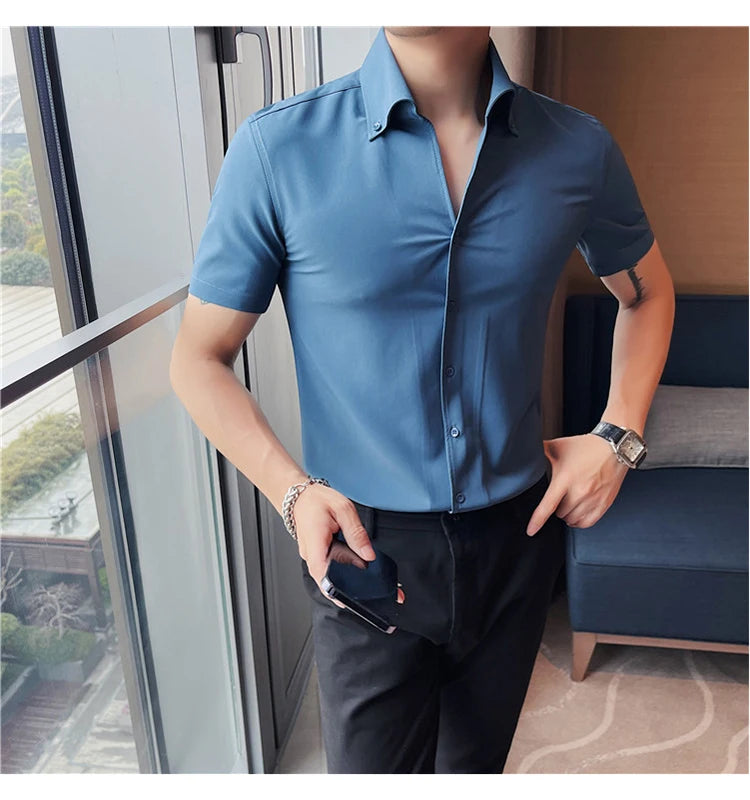 Camisa Social Slim Fit Masculina - Essencial Estilo:BR002