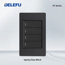 DELEFU Painel PC Fireproof Duplo USB Tipo C Carga Brasil Tomada Padrão Parede P