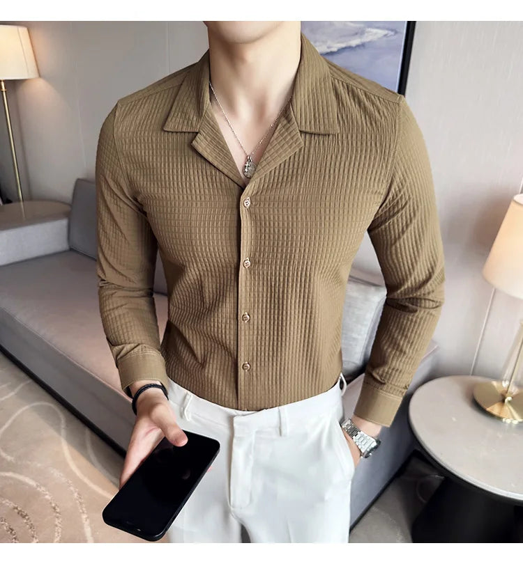 Camisa Social Slim Fit Masculina Premium-BR002