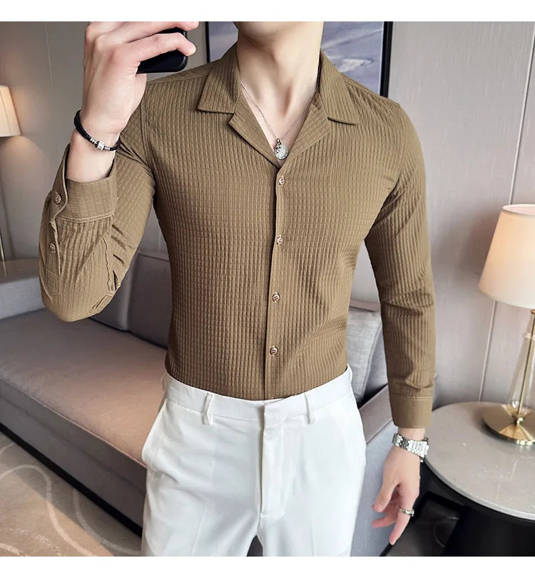 Camisa Social Slim Fit Masculina Premium-BR002